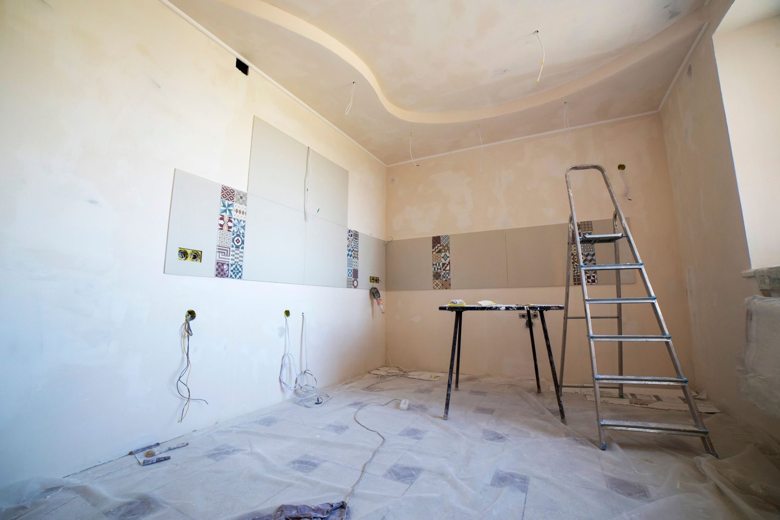 Pièce en cours de rénovation suite aux préconisations d'un audit énergétique